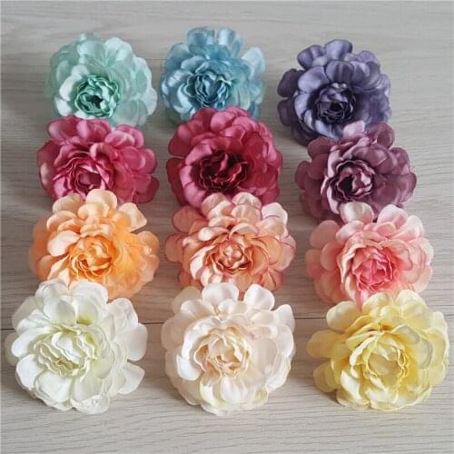 10pcs/lot Artificial Flowers 5CM Silk Rose Head For Wedding Party Home Garden Decorations DIY Craft Wreath Christmas Flower