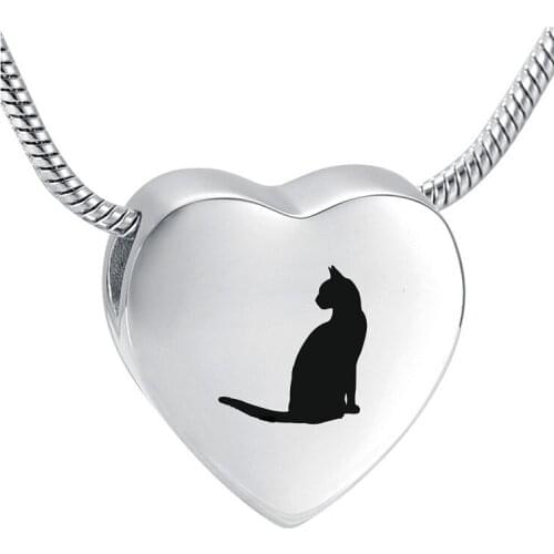 Custom Engrave Pet Cremation Jewelry Ashes Memorial of Love Cats Keepsake Urn Pendant