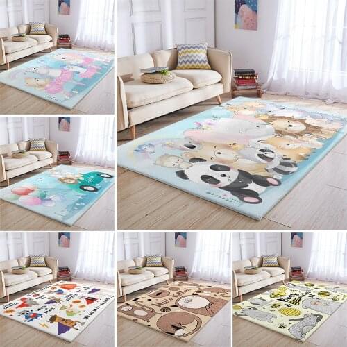 Cute Cartoon Animal Area Rugs Non-Slip Floor Mat Doormats Home Runner Rug Carpet for Living Room Indoor Outdoor Kids Play Mat
