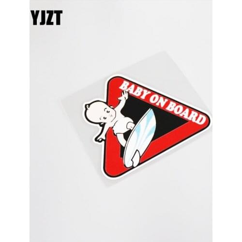 YJZT 12.3CM*11CM Cartoon BABY ON BOARD Waterproof Decal And Car Sticker Decoration 13-0032