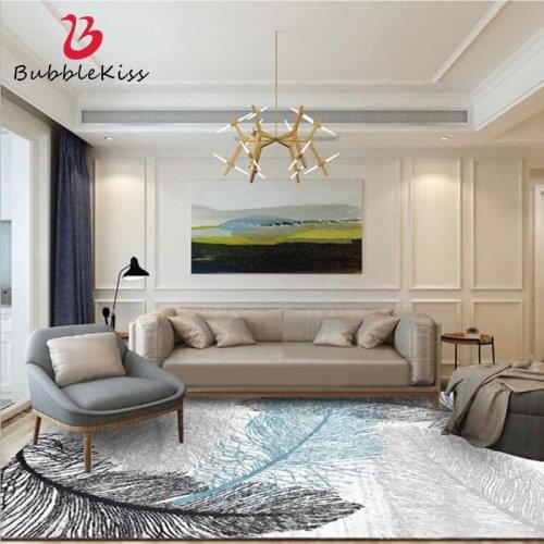 Bubble Kiss Nordic Style Feather Pattern Rugs Home Living Room Decor Customized Area Rugs Large Size Kids Room Floor Mats