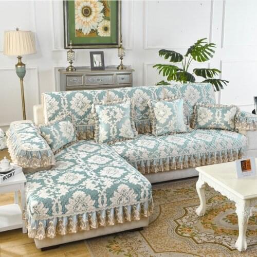 New Sofa Cover Pillow Chenille Cloth Sofa Cushion Armrest Towel Table Runner European Corner Couch Cover for Living Room Decor