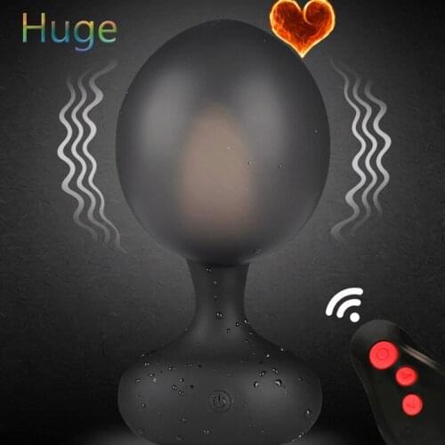 Huge Inflatable Vibrating Prostate Massager Remote Control Anal Plug Vagina Anus Dilation Vibration Adult Sex Toys For Men Women