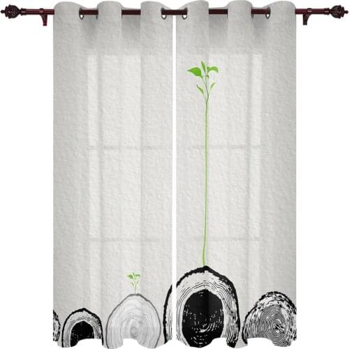 Sapling Vitality Wall Valance Window Curtains For Living Room Bedroom Kitchen Home Luxury Youth Room Treatment Window Curtains