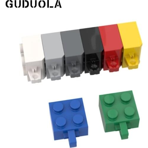 Guduola Hinge Brick 2 x 2 Locking with 1 Finger Vertical ('X' Axle Hole) (30389) Building Block Toys Parts 20pcs/LOT