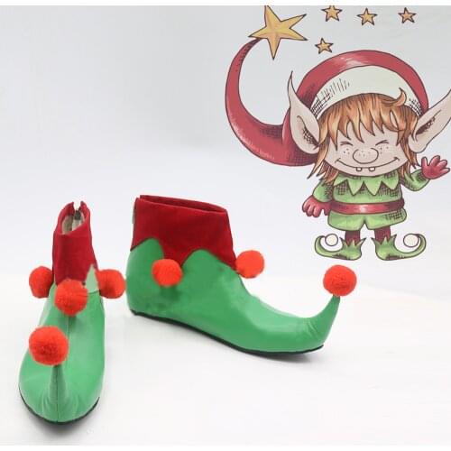 Christmas Elf Cosplay Shoes Boots Superhero Halloween Carnival Party Costume Accessories For Men