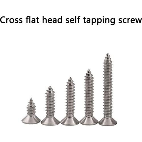 GuHua Nickel Plating Cross Countersunk Flat Head Self Tapping Screw KA Phillips Cell Phone Small Screw M1.0M1.2M1.4M1.7 500Pcs