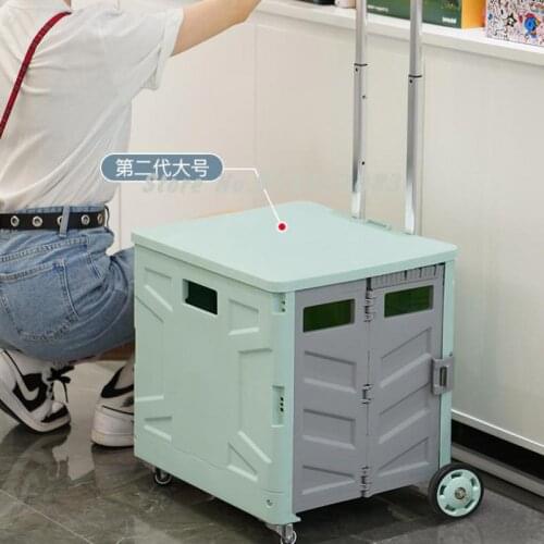 Grocery Shopping Cart Household Trolley Stair Climbing Trolley Cart Picnic Net Red Supermarket Folding Shopping Cart