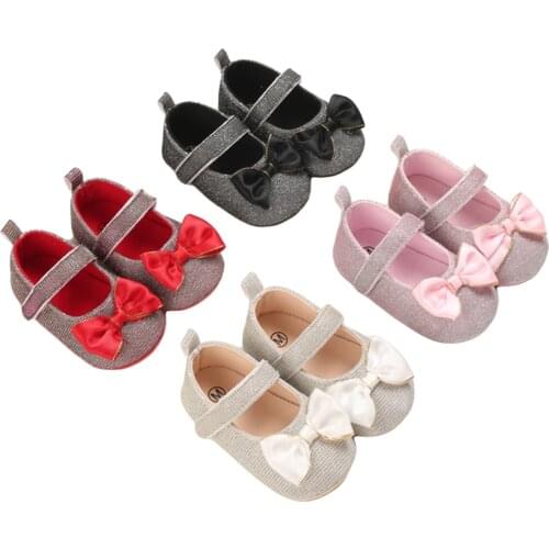 Toddlers Princess Shoes Breathable Baby Girls Bow Decoration Soft Sole Shoes Infant Non-Slip Prewalker Spring Autumn Comfortable