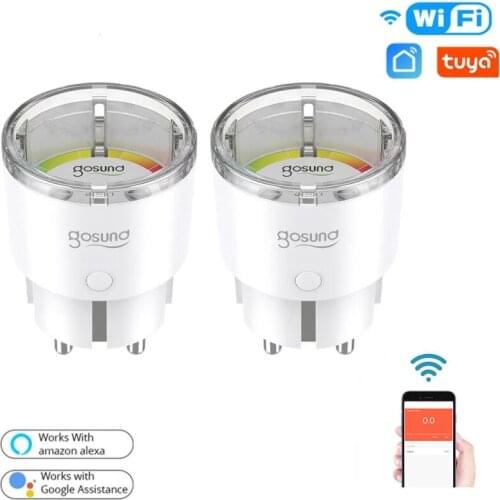 Tuya Gosund 15A Smart Wifi Plug Socket With Power Monitor Smart Home Wireless Socket Outlet Timer Plugs With Alexa Google Home