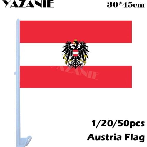 YAZANIE 30*45cm 1/20/50pcs Austria Eagle Window Car Flags and Banners National with Coat of Arms Austrian Emblem Country Flag