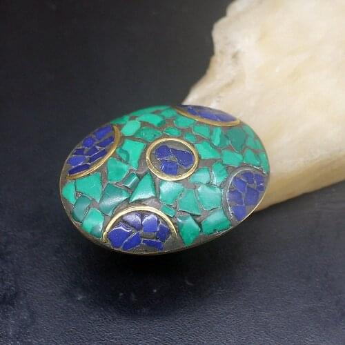 Gemstonefactory Jewelry Big Promotion Yellow Gold Plated Natural Sapphire Malachite Women Men Gifts Band Rings 8# 20213025