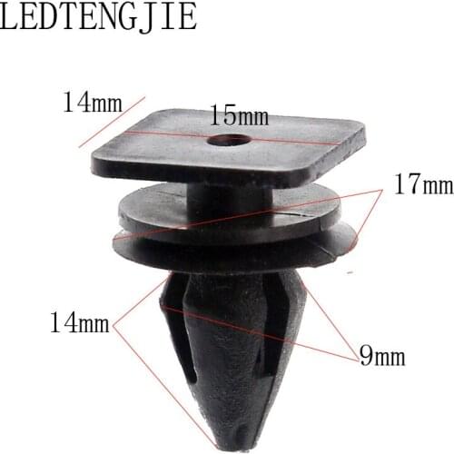 LEDTENGJIE 100pcs Car Fastener Clip YT-1456 Black Plastic Material Car Door Clip for Mercedes-Benz Car Door Repair Parts