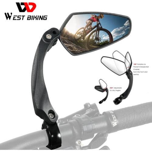WEST BIKING HD Bicycle Rearview Handlebar Mirror Wide Angle MTB Road Electric Bike Scooter Cycling Accessories Rear View Mirrors