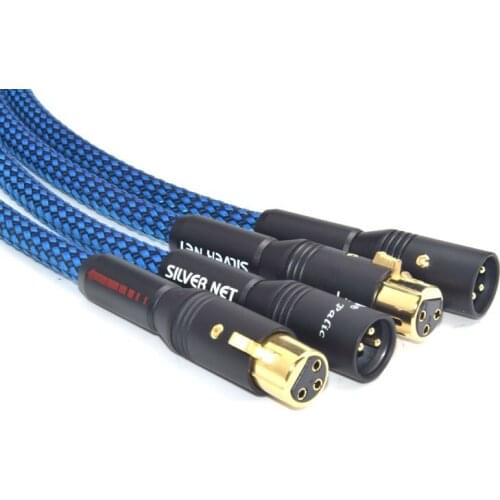 1 Pair Silver Plated Hifi XLR Cable High Performance G5 2 XLR Male to 2 XLR Female Cable