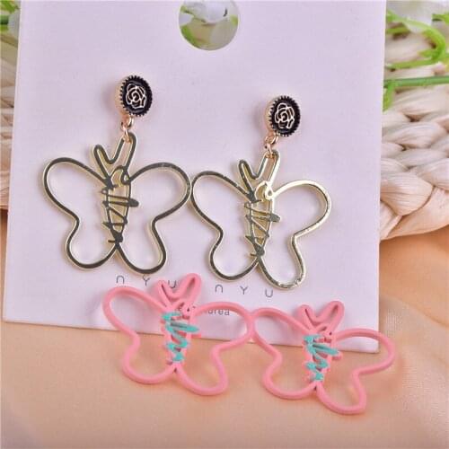 10pcs/pack Butterfly Metal Charms Golden Base Earring Bracelet DIY Jewelry Making