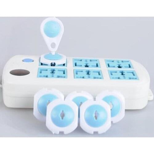2 Hold 7Pcs safety protector electric socket plugs outlets protect baby power socket safety lock cover security lock protection