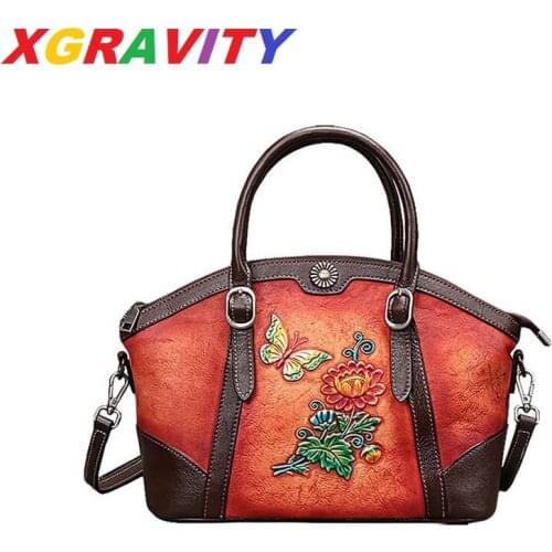 2021 Women Luxury Branded Butterfly Genuine Leather Handbags Cross Body Ladies Bags Feamale Retro Ethnic Handbags Women Big Bags
