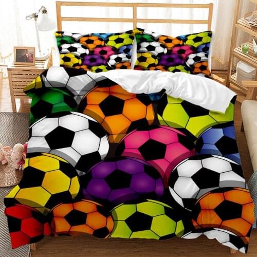 3D Color Football Bedding Set Printing Pillowcase Quilt Cover Sports Duvet Cover Quilt Cover Home Textiles Large King Size