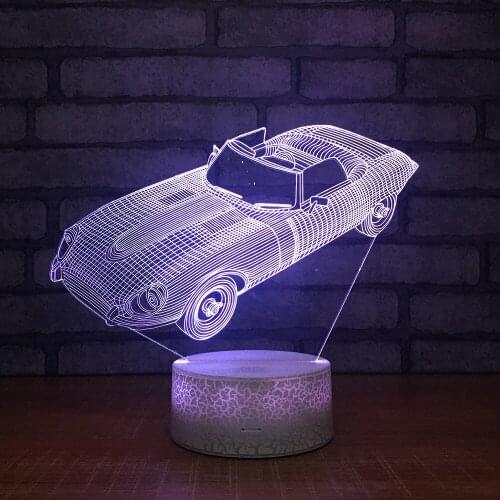 Sports Car 3D Night Lamp Usb Touch Switch 3d Lamp Creative Electronic Gift Led Usb 3d Light Fixtures Novelty 3d Lamp
