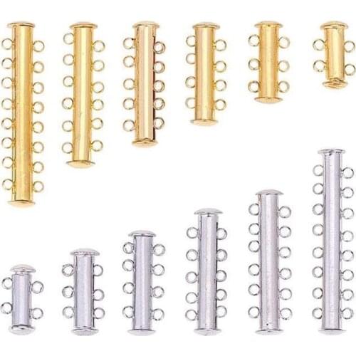 5pcs Multi Strand Slide Magnetic Tube Clasps Connectors for Necklace Bracelet Jewelry Making