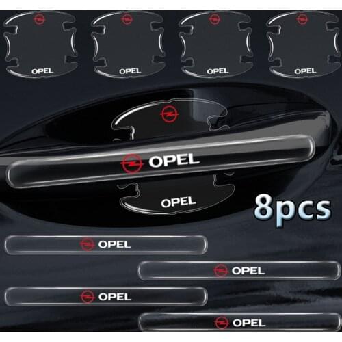 8pcs Car Door Handle Transparent Anti-Collision Sticker For Opel Astra H J G K Insignia Corsa D Vectra C Zafira B Accessories