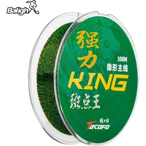 Balight 100m Invisible Fishing Line Speckle Carp Fluorocarbon Line Strong Spotted Line Sinking Nylon Fly Fishing Line 0.4-3mm