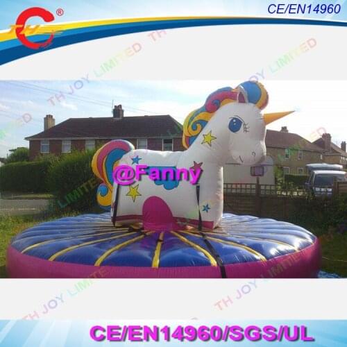 Free air shipping to door,4m/5m/6m round human inflatable horse riding, kids funny inflatable riding horse games
