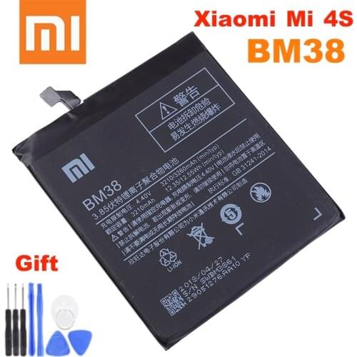 BM38 Xiao mi 100% Original Battery For Xiaomi 4S Mi 4S Mi4S BM38 High Quality Phone Replacement Batteries +Tools 3260mAh