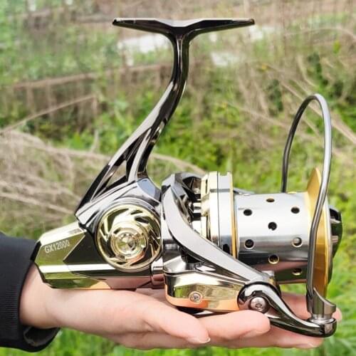 Big Metal Fishing Reel Max Drag 25KG Carretilha De Pesca 4.8:1 Saltwater Spinning Reel Carp Fishing Long Shot Spinning Reel