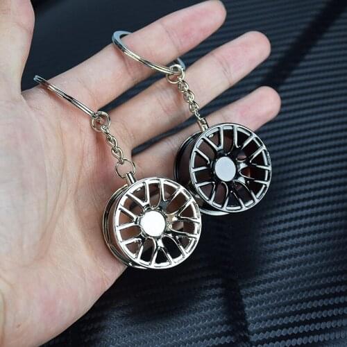Bike hub key chain creative personality metal wheel key pendant jewelry