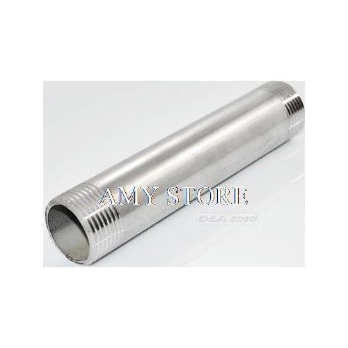 BSP 1/2" Male x 1/2" Male 304 Stainless Steel threaded Pipe Fitting SS304 L 150MM