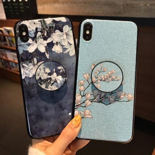 Fashion Glitter Flower Phone Cover For OPPO R9 Plus R9S R11S R15 Pro R17 Pro RX17 Neo A39 A57 A75 A73 A75S F1S F5 Soft TPU Case