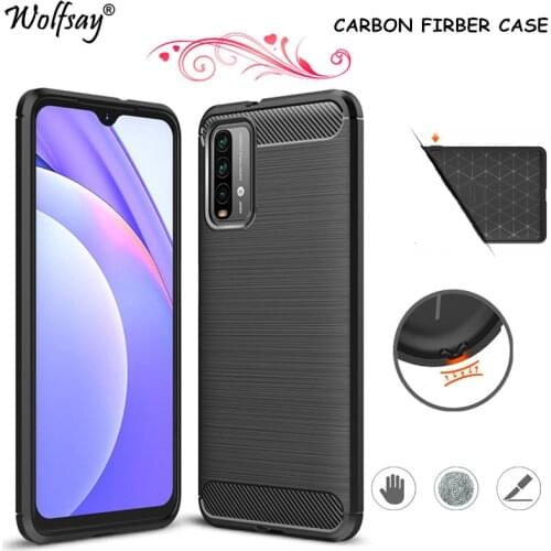 Carbon Fiber Cover For Xiaomi Redmi 9T Case Bumper Rubber Silicon Back Case For Redmi 9T 9 Power Case For Redmi 9T 9 T 6.53 inch