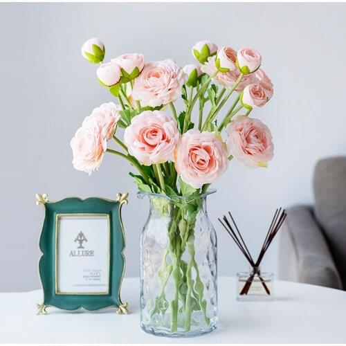 5 pcs Camellia Flower Wedding Decoration White Pink Camellia New Year Home Decoration Camellia Flower Wedding Decoration no vase