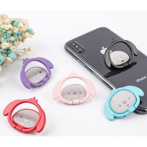 Cute 360 Degree Rotatable Mobile Phone Holder Magnet Metal Grip Finger Ring Stand Bracket For Smartphone Iphone 11 12 Pro Max