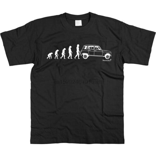 Motorholics Mens Evolution of Man to Renault 4 Classic French T-Shirt Men Cotton Tees Harajuku Streetwear