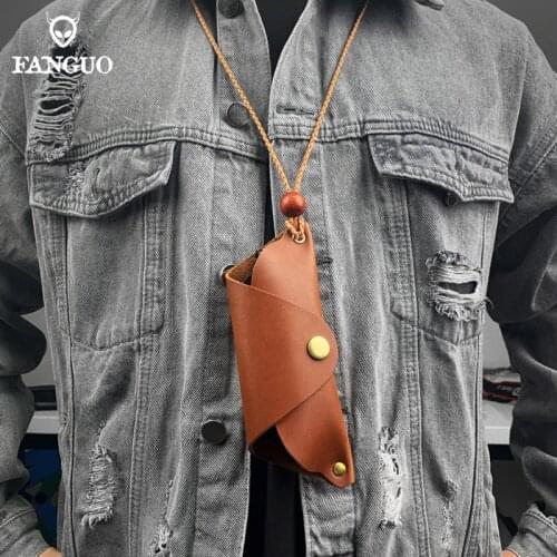 Luxury Genuine Leather Women Sunglasses Bag Portable Cow Leather Eyeglasses Pouch Handmade Soft Protection Glasses Box