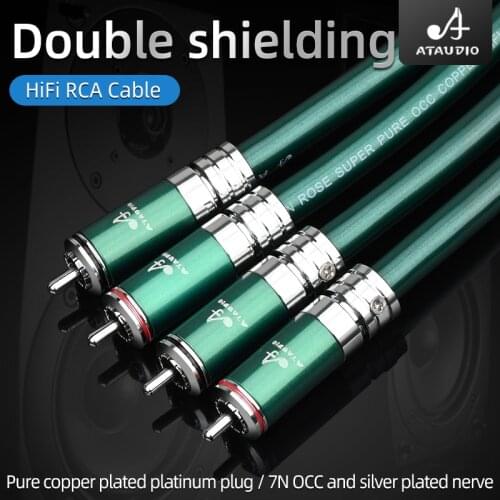 Hifi RCA Cable Hi-End 6N OCC 2RCA Male to Male Audio Interconnct Cable For CD and Amplifer