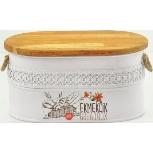 BREAD BOX HOLD ROPE METAL WHITE