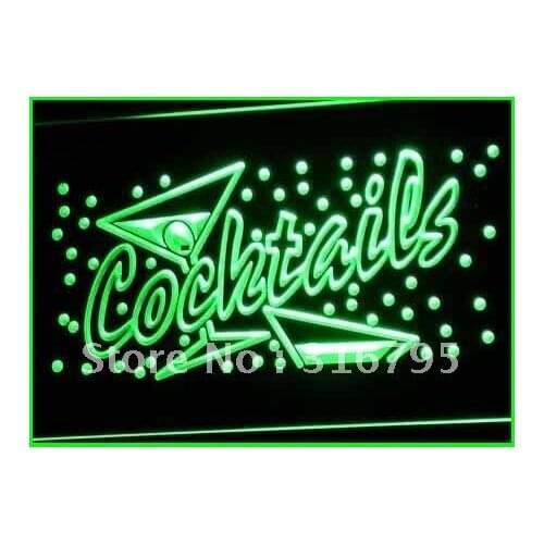 I112 OPEN Cocktails Bar Pub Club NR LED Neon Light Light Signss On/Off Switch 20+ Colors 5 Sizes