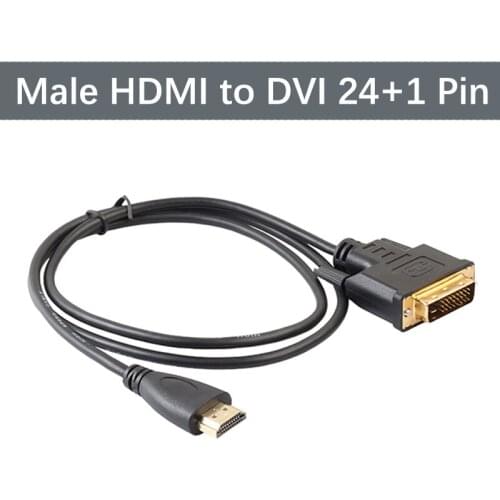 HDMI to DVI Cable&DVI to HDMI Male HDMI to DVI-D 24+1 Pin Male Adapter Video Cable 1080P for LCD DVD HDTV XBOX HDMI Cable 1.8 M