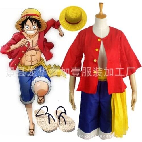 Monkey D Luffy Cosplay Costume Suit Hot Japanese Anime Cosplay Clothes Set for Halloween Big Events Cos Costumes