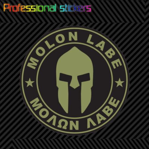 Creative OD Green Molon Labe Sticker Decal Vinyl Come Take Them 2nd Ammendment V1c for Car, Laptops, Motorcycle, Office Supplies