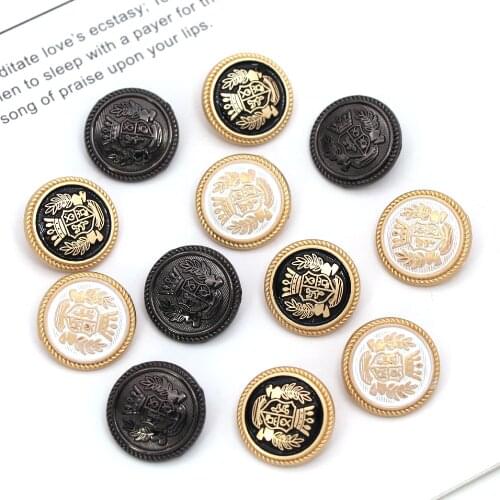 5Pcs Metal Button Round Decorative Buttons For Clothes DIY Coat Blazer Sweater Sewing Accessories Gold Golden Button 15/20/25mm