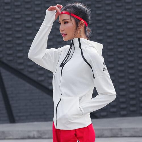 Running Jacket For Women Yoga Hooded Zipper Fitness Hoodies Long Sleeve Thumb Hole Workout Gym Sportswear Sweatshirt Outwear