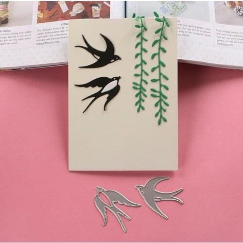 DUOFEN METAL CUTTING DIES S18072604 2pcs small swallows embossing stencil DIY Scrapbook Paper Album 2018 Jun new