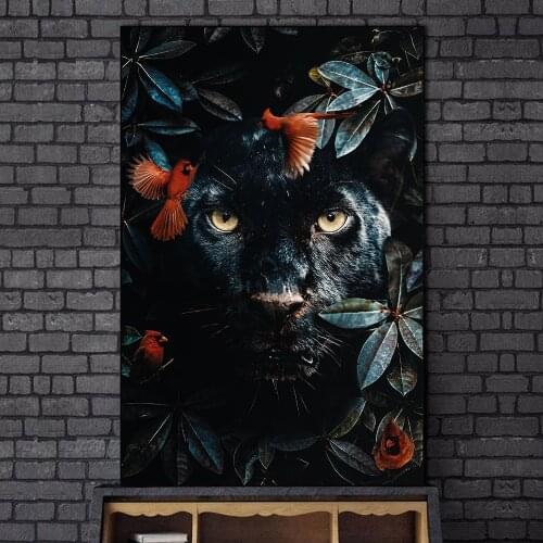 Black Panther Wild Animal Canvas Painting Posters and Print Cuadro Wall Art for Living Room Home Decor (No Frame)