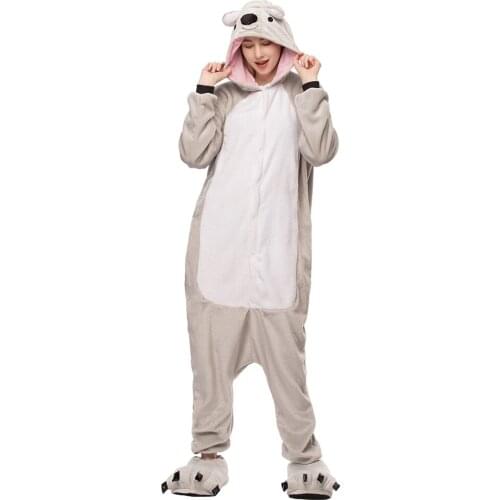 Pajamas Adult Onesie Women Pyjamas Pijama Koala Onesies For Adults Winter Sleepwear Onepiece Night Suits 2019