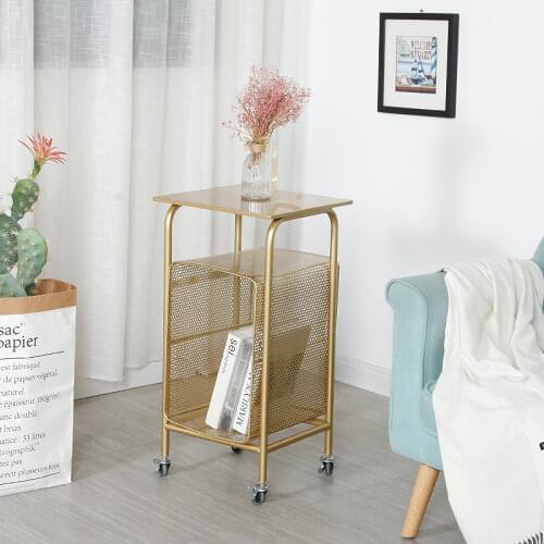 Sofa Side Living Room Balcony Wrought Iron Coffee Table Light Luxury Corner Several Storage Cabinet Creative Bedside Table